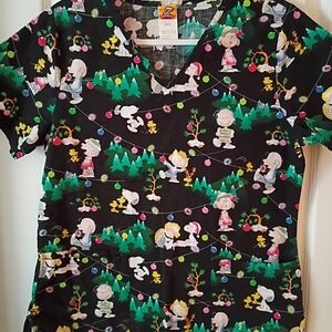 Peanuts SCRUB top CHRISTMAS